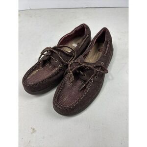 Women's Bobs TopSiders‎ Boat/Walking Shoes Brown Gold Trim Size 7 Excellent